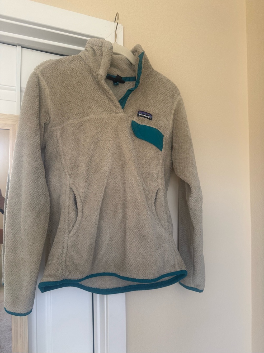 Patagonia Synchilla Fleece Pullover - Tanwith Teal Trim